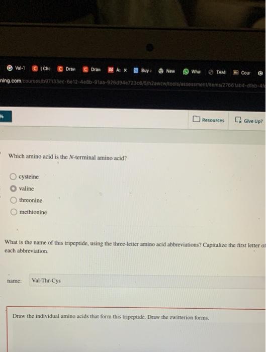 Solved Which amino acid is the N-terminal amino acid? | Chegg.com