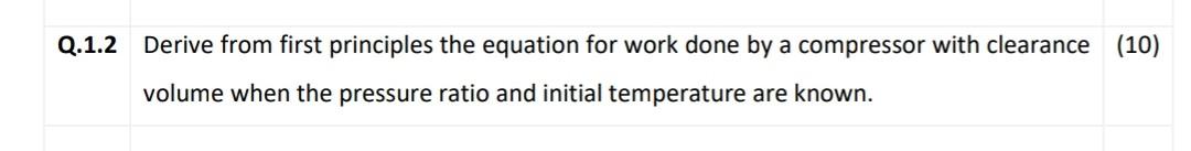 Solved Q.1.2 Derive from first principles the equation for | Chegg.com