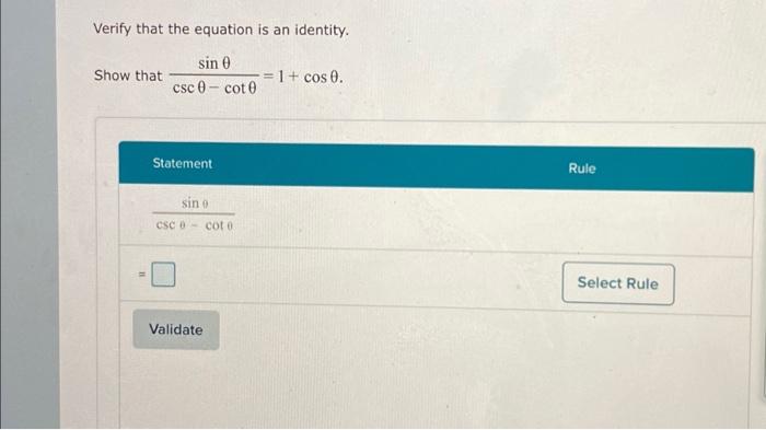 Solved cscθ−cotθsinθ=1+cosθ | Chegg.com