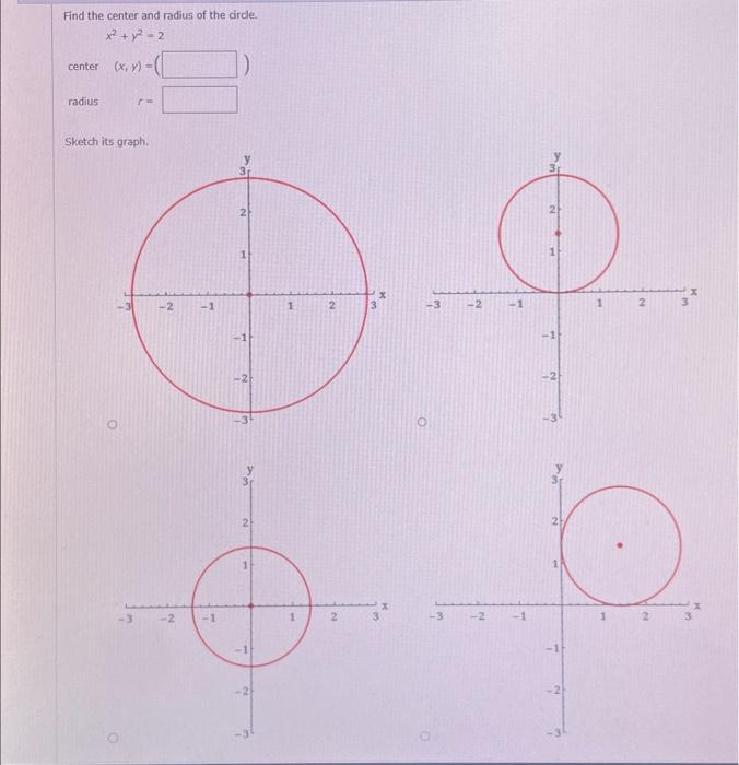 x 2 y 2 100 radius