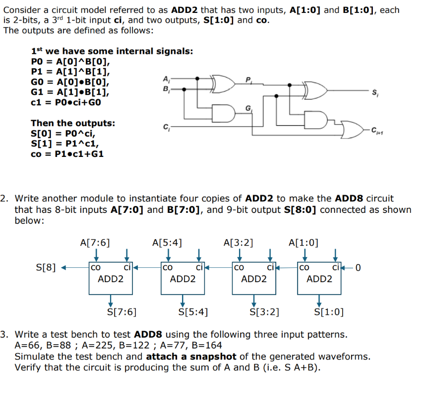 Solved Consider a circuit model referred to as ADD2 ﻿that | Chegg.com