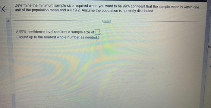 Solved Determine the minimum sample size required when you | Chegg.com