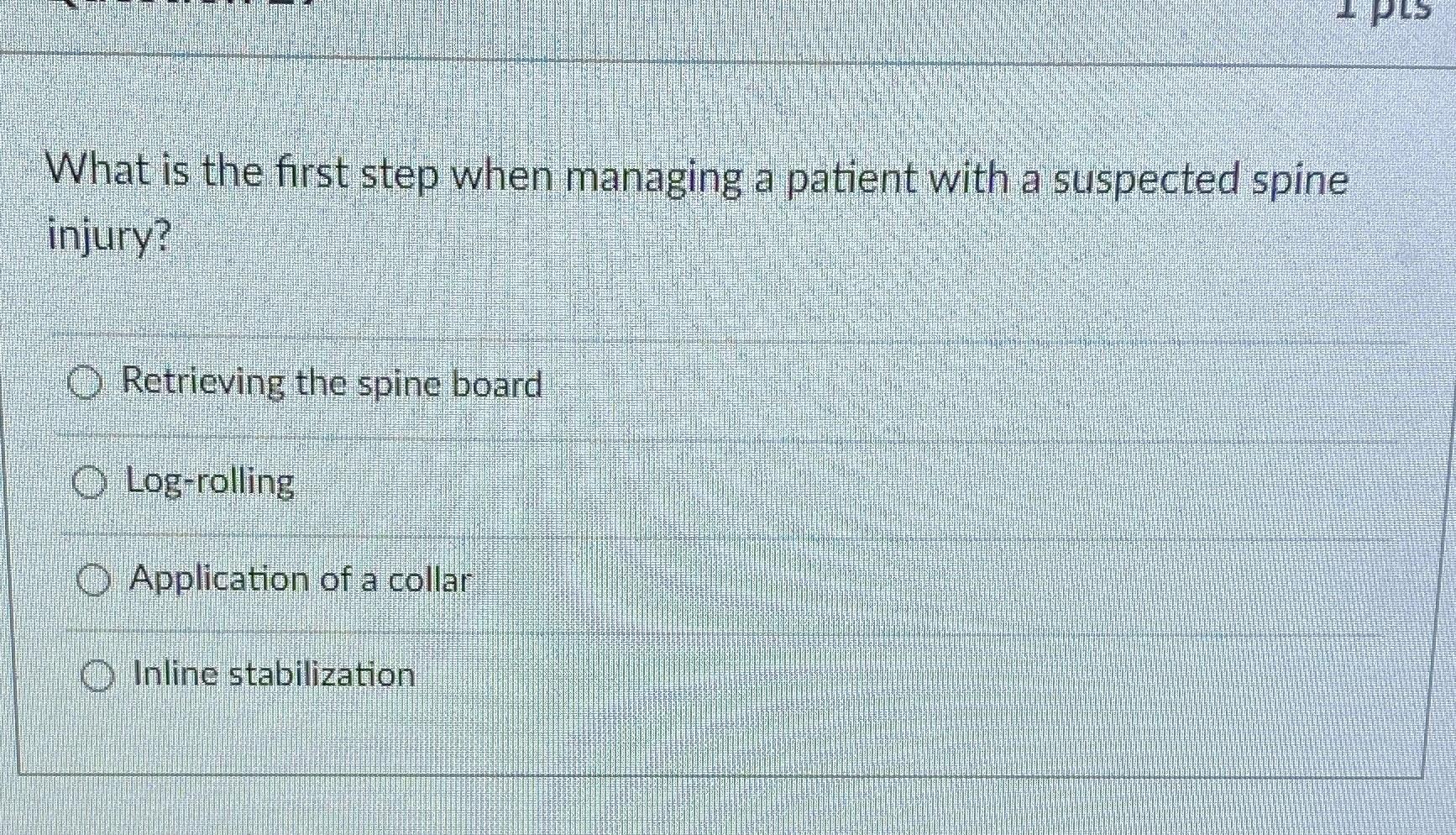 Solved What is the first step when managing a patient with a | Chegg.com