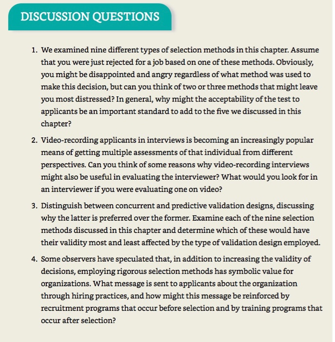 DISCUSSION QUESTIONS 1. We examined nine different | Chegg.com