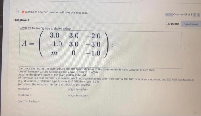 Question 3 20 points Sve Answer Given the following | Chegg.com