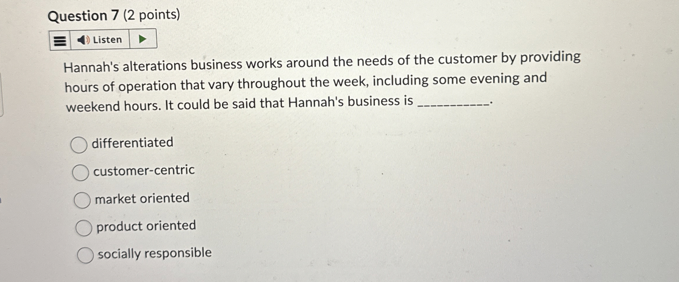 Solved Question 7 (2 ﻿points)ListenHannah's alterations