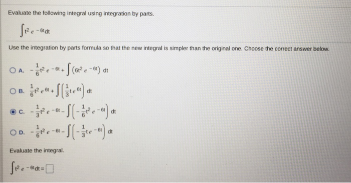 Solved Evaluate the following integral using integration by | Chegg.com