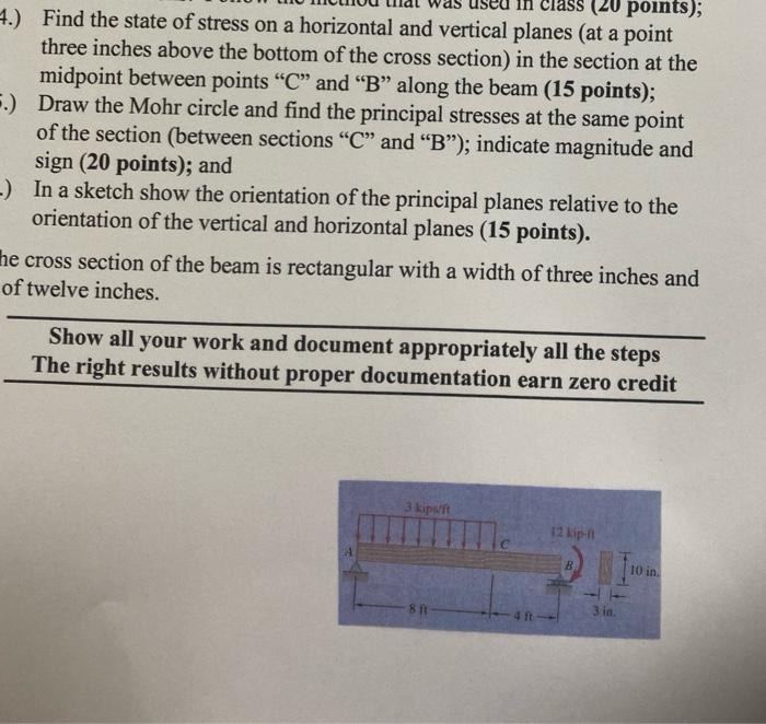 Solved 4.) Find the state of stress on a horizontal and | Chegg.com