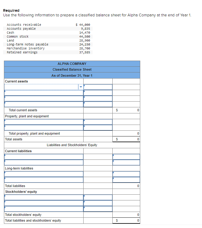 Solved RequiredUse the following Information to prepare a | Chegg.com