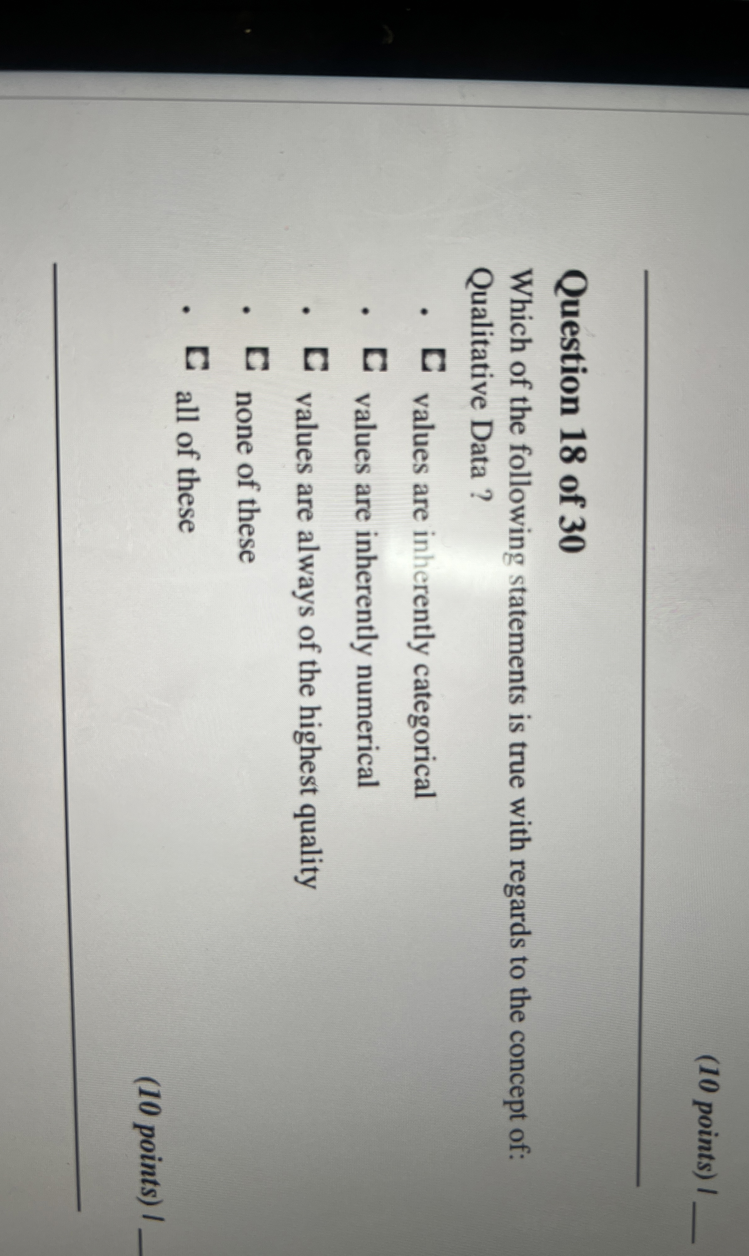 Solved Question 18 ﻿of 30Which of the following statements | Chegg.com