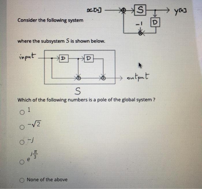 Solved x] yłn] Consider the following system D where the | Chegg.com
