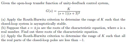 Solved Given the open-loop transfer function of | Chegg.com