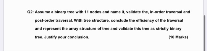 Solved Q2: Assume a binary tree with 11 nodes and name it, | Chegg.com