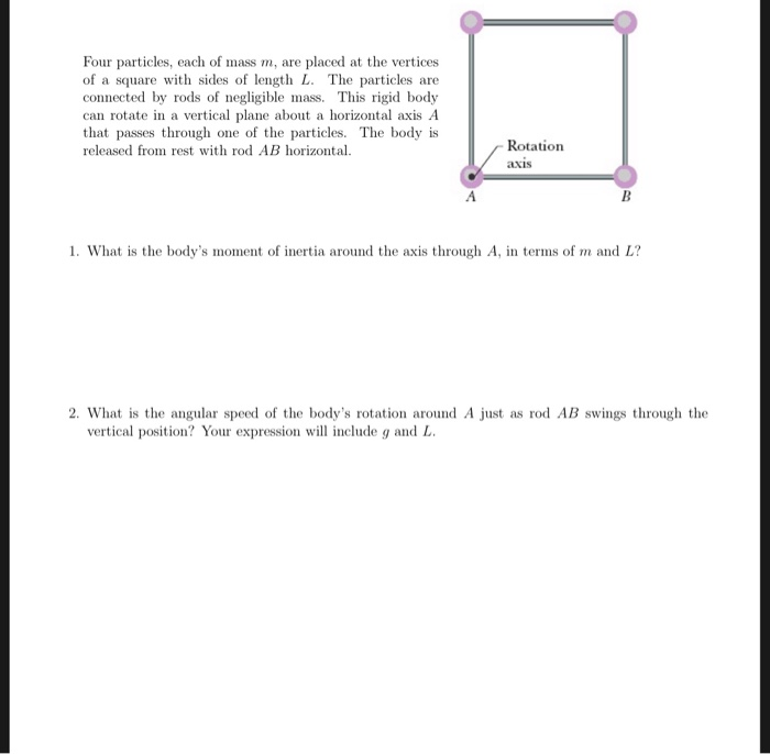 Solved Four Particles, Each Of Mass M, Are Placed At The | Chegg.com