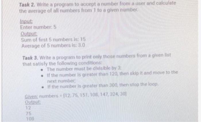 Solved Task 2. Write a program to accept a number from a | Chegg.com