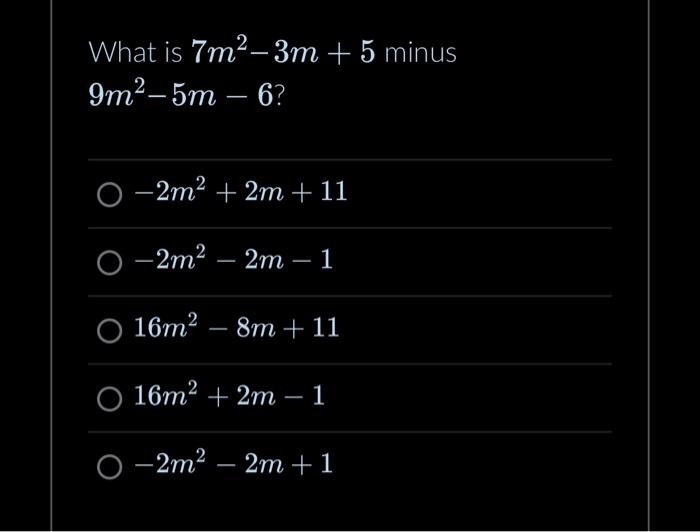 5m 2 m 6 )= 2m 2 m 1