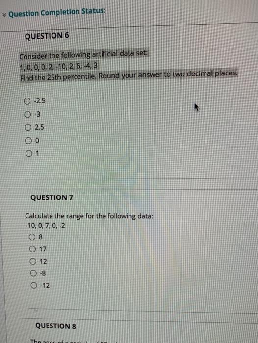 Solved Question Completion Status: QUESTION 6 Consider the | Chegg.com