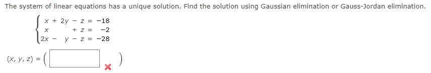 Solved The system of linear equations has a unique solution. | Chegg.com