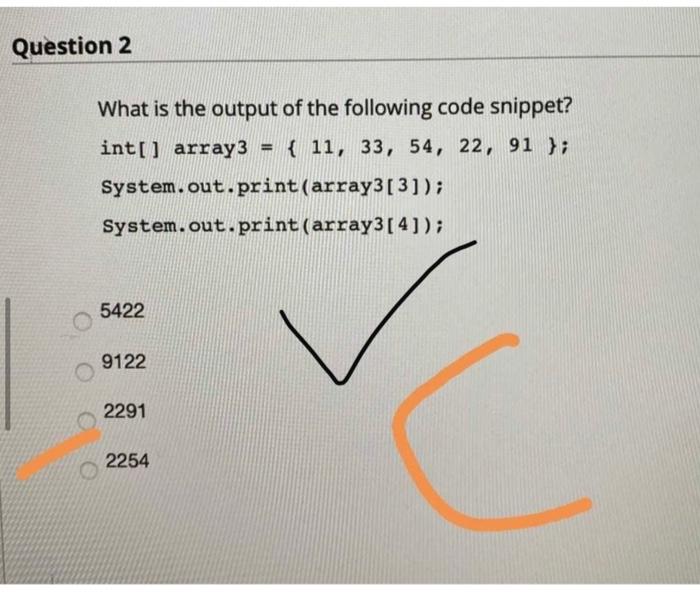 Solved What is output of following statements? int[] | Chegg.com