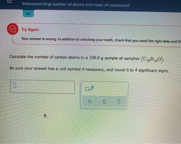 Interconverting number of atoms and mass of clearance compound