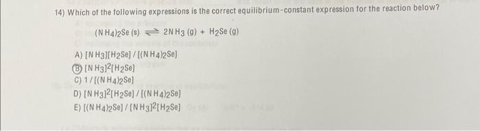 Solved Not Sure What To Do With The Equilibrium Expression Chegg Com