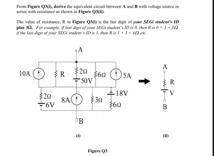 Solved From Figure Q3(i), derive the equivalent circuit | Chegg.com