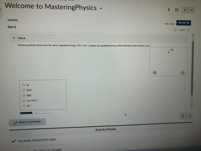 Solved Welcome to MasteringPhysics Rellect in Portfolio | Chegg.com