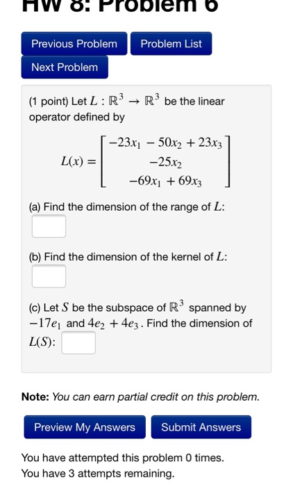 Solved HW 8! Problem b Previous Problem Problem List Next | Chegg.com