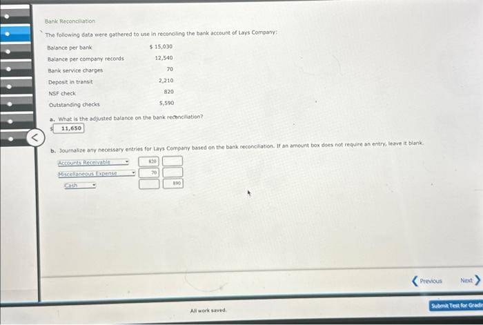 Solved The following data were gathered to use in reconding | Chegg.com
