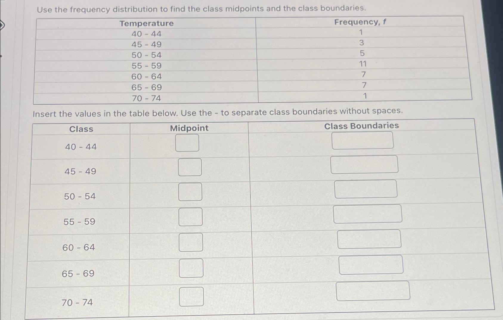 solved-use-the-frequency-distribution-to-find-the-class-chegg