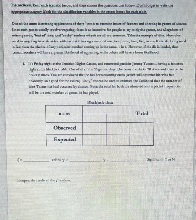 Solved Instructions: Read Each Scenario Below, And Then | Chegg.com