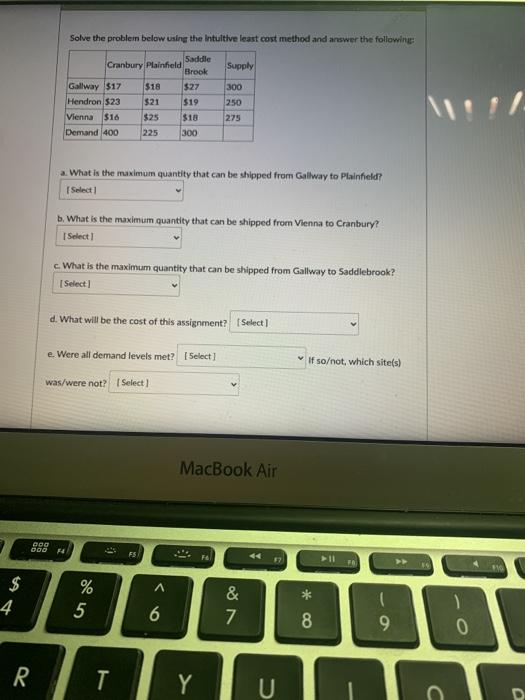 Solved Solve the problem below using the Intuitive least | Chegg.com