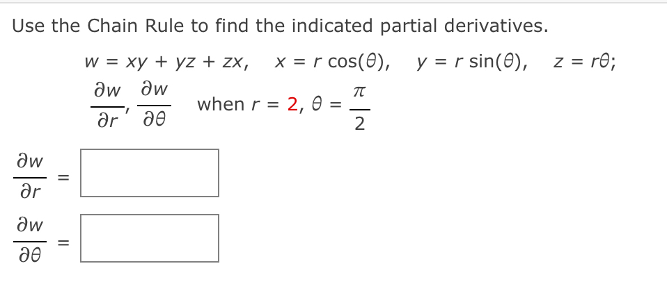 Solved Use the Chain Rule to find the indicated partial | Chegg.com