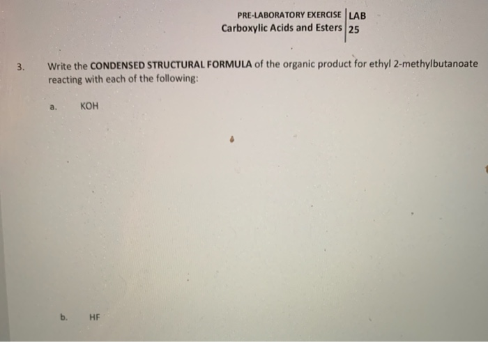 Solved LABORATORY EXERCISE LAB Carboxylic Acids and Esters | Chegg.com