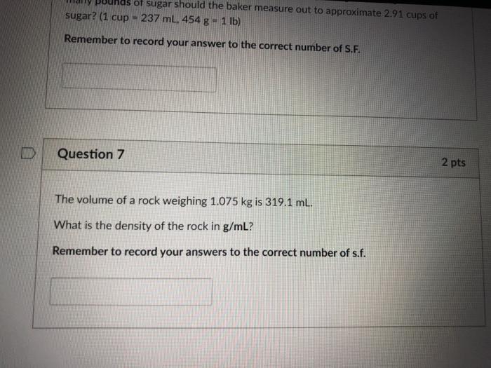 Solved Puunds Of Sugar Should The Baker Measure Out To Chegg Com