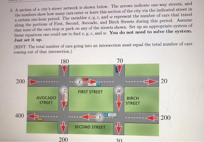 Solved 3. A section of a city's street network is shown | Chegg.com