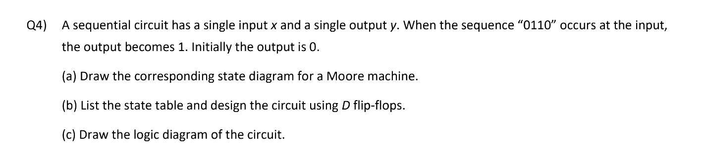 Solved Q4) ﻿A sequential circuit has a single input x ﻿and a | Chegg.com