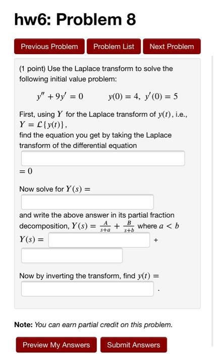 Solved hw6: Problem 8 Previous Problem Problem List Next | Chegg.com