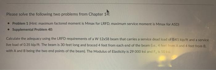 Solved Please solve the following two problems from Chapter | Chegg.com