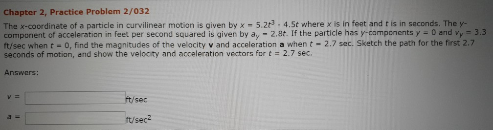 Solved Chapter 2, Practice Problem 2/032 The x-coordinate of | Chegg.com
