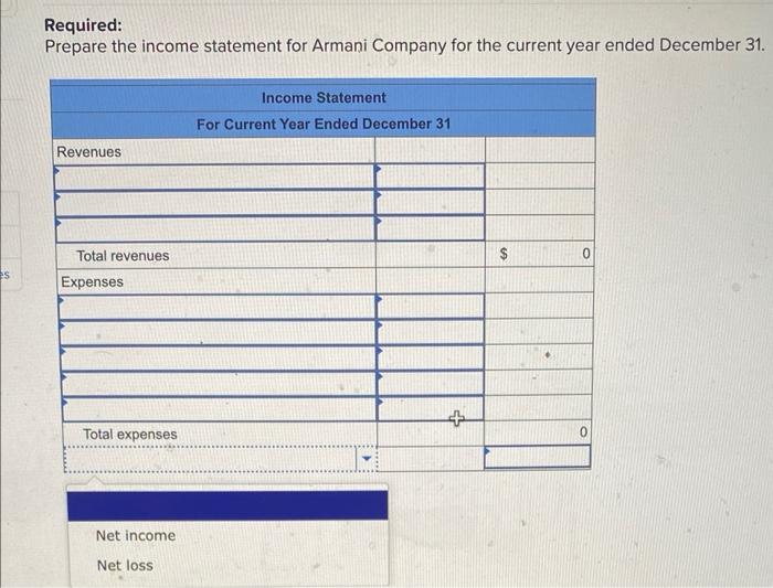Solved As of December 31 of the current year, Armani | Chegg.com