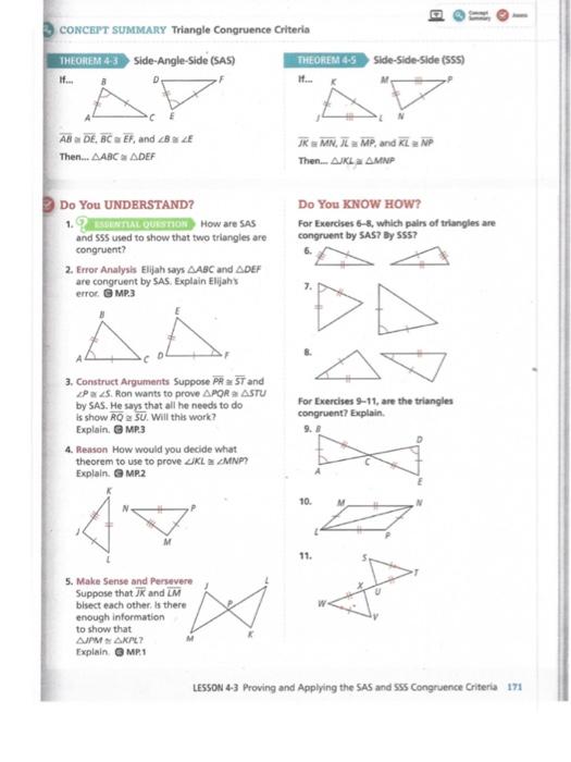 Answered: D Circle one of the following: sss SAS…