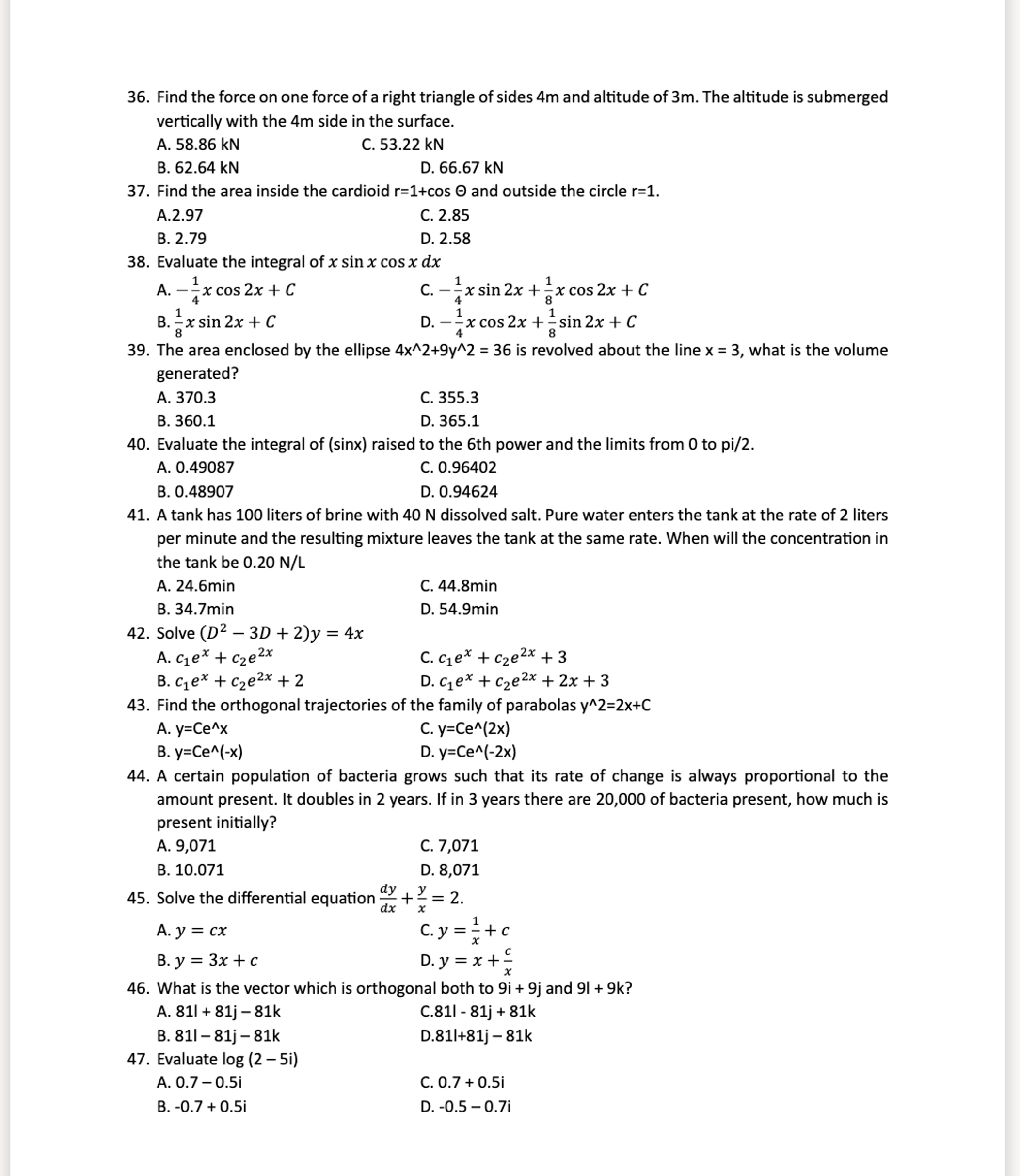 Solved Find The Force On One Force Of A Right Triangle Of