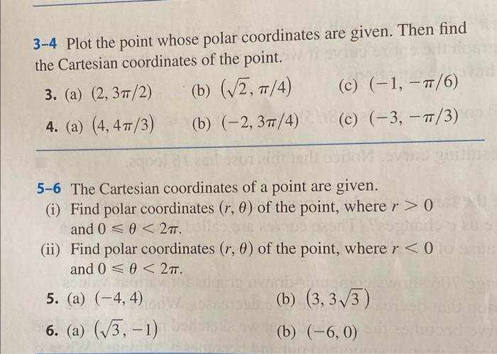 Solved 3-4 Plot the point whose polar coordinates are given. | Chegg.com