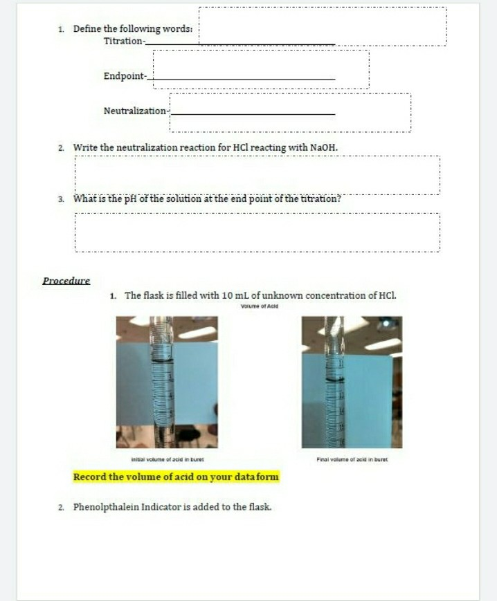 Solved AcidBase Titration Virtual Lab Introduction In