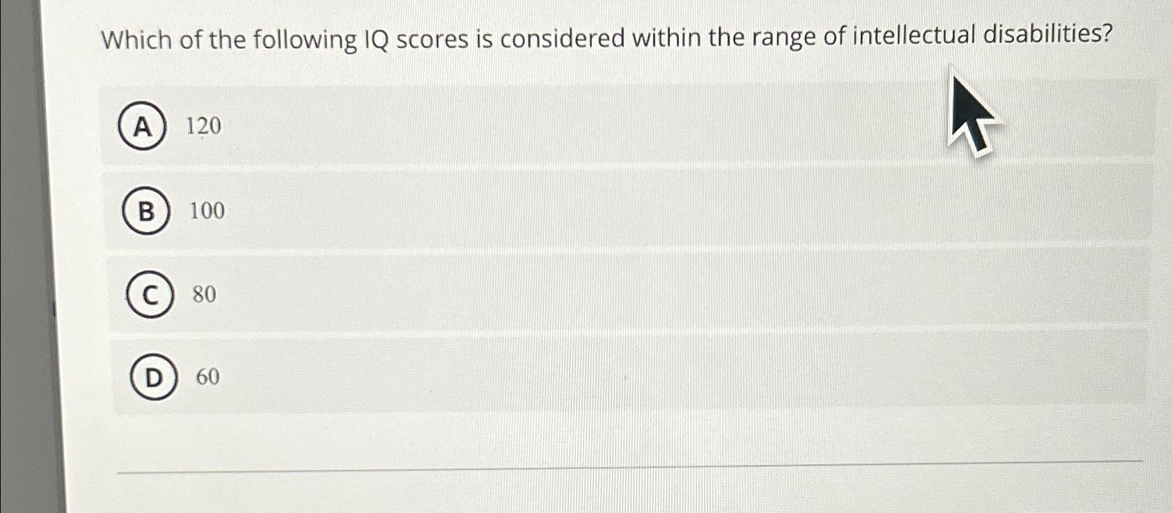 Solved Which of the following IQ scores is considered within | Chegg.com
