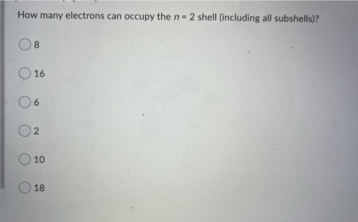 number of electrons in shells 2 8 8