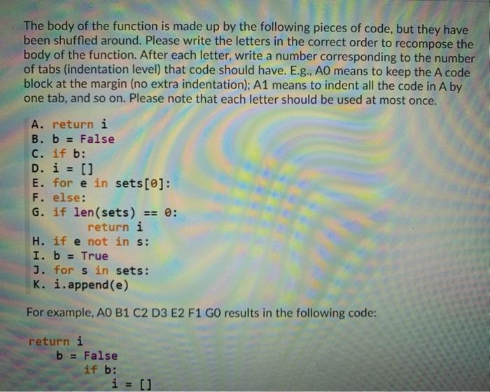 Solved Consider the following docstring for a function that | Chegg.com