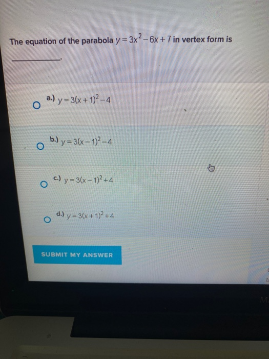 graph the parabola y 3 x 7 2 1