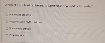 Solved Which of the following diseases is classified asa | Chegg.com